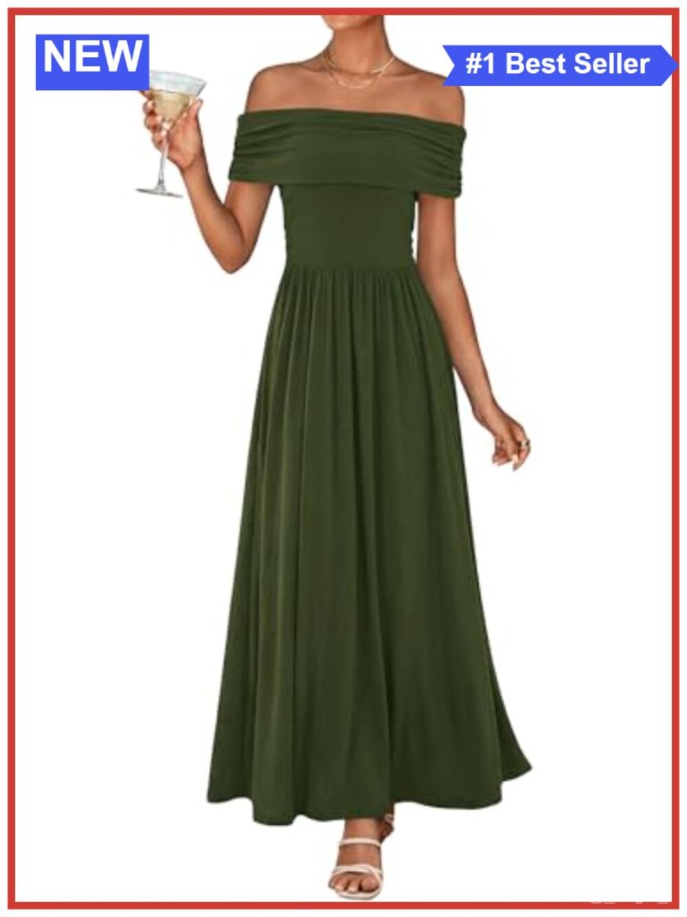 KIRUNDO Women's Off Shoulder Maxi Dress Ruched Pleated Flowy Cocktail Party